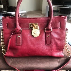 Michael Kors Hamilton Medium Maroon Satchel